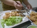 【料理Vlog】ビールでサクサク衣！とり天＆小松菜とハムのソテー