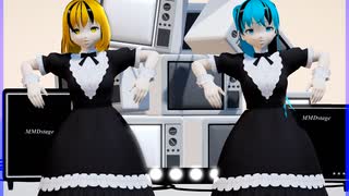 MMD、リン、ミク、計2人、で、ALIVE