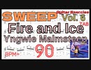 イングヴェイマルムスティーン ギター スウィープ基礎練習 BPM90 Fire and Ice Intro Yngwie Malmsteen TAB Sweep