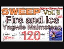 スウィープ練習 Fire and Ice TAB_ Yngwie Malmsteen TAB Sweep BPM120 【Guitar Sweep Training Vol.6】