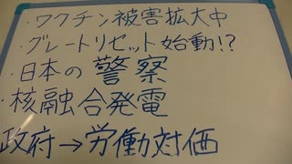 ・日本の警察・ワクチン被害者・グレートリセット・核融合発電・労働者の賃金…など。