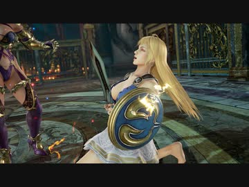 [SC6 ryona]女性キャラにアイヴィーが装備破壊KO集