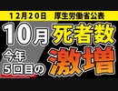 【昨日発表】10月の死者数、また、また、また、また、また激増！