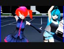 MMD、テト、美玖、計2人、で、ネオンライト