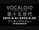 VOCALOID第十五世代ランキングメドレー(2021.8.31-2022.8.30)