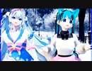 MMD、ミク、計2人、で、SnowFairystory