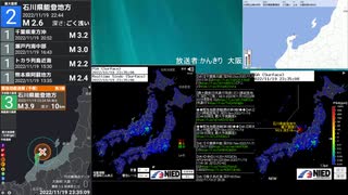 [アーカイブ]最大震度3　富山湾　深さ10km　M2.8