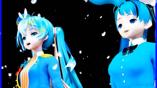 MMD、ミク、計2人、で、Ａｉｚｕ～会津