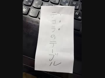 今日のわからん、　デコラのテーブル