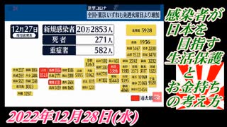 4-1  感染者が日本を目指す。生活保護とお金持ちの考え方。菜々子の独り言2022年12月28日(水)