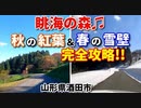 眺海の森♪　「秋の紅葉＆春の雪壁」を完全攻略！！　酒田市　車載動画　ドライブ　展望台