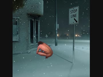 雪が降りしきる中、地元の有名店へ向かうも既に廃業していたのでガッカリするタクヤさん