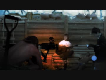 敵である砂場を狙う子供達の砲撃音をBGMに塹壕の中で黙々と武器を整備するタクヤさん