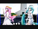MMD、ルカ、ミク、計2人、で、JUMPUP