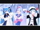 【MMD】雪ミク小樽組でスノートリック