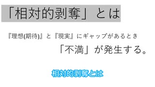 相対的剥奪とは『理想(期待)』と『現実』にギャップがあるとき「不満」が発生する