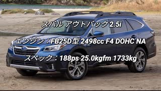 SUV 2.0〜3.0L 0-100km/h加速 まとめ Part19