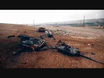 対戦車ミサイルで破壊されるレオパルト2