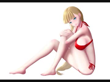 水着の女の子01　厚塗り イラストメイキング