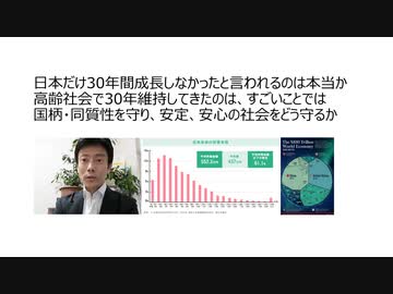 日本だけ30年間成長しなかったと言われるのは本当か　高齢社会で30年維持してきたのは、すごいことでは！国柄・同質性を守り、安定、安心の社会をどう守るか