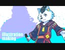 【イラストメイキング】獣音ロウ＆式大元を描いてみた。