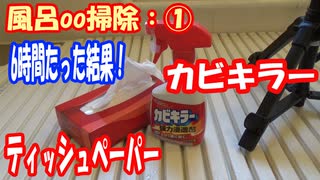 風呂掃除①：初めてカビキラー使って6時間後どうなるか？してみた。