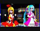 MMD、リン、ミク、計2人、で、GimmeｘGimme