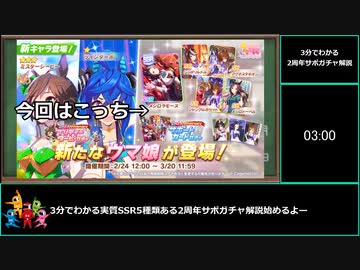 【ゆっくりウマ娘】3分でわかる2周年アニバーサリー実質SSR5種のサポガチャ解説動画【biimシステム】