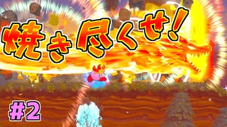 【星のカービィWiiデラックス】#2 焼き尽くせぇい！しゃくねつのリュウ！【初見プレイ】