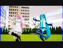 MMD、ルカ、ミク、計2人、で、桜の季節