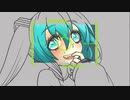 自分で描いたミクさんの絵でお遊び