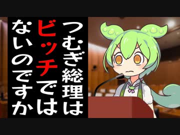 春日部つむぎ総理のビッチ疑惑を追及するずんだもん議員