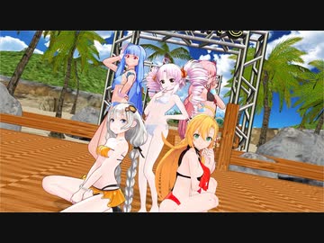 【MMD】ボイロを水着に着せ替えて気まぐれメルシィ