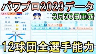 【パワプロ2023】12球団全選手能力データver.1.09【eBASEBALLパワフルプロ野球2022 03/30パワプロアプデ】