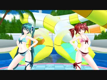 【めんぼう式まつり2023】【重音テト誕生祭2023】真夏のレターレインボー【MMD_めんぼう式改変ネギドリル(初音ミク、重音テト)】