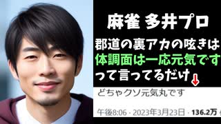 麻雀多井プロ、郡道美玲裏垢の「どちゃクソ元気丸です」について語る