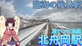 【JR北海道室蘭本線】ホームのすぐ横が噴火湾の臨海駅　北舟岡駅に行ってみたら寒すぎて残機減りそう【東北きりたん】