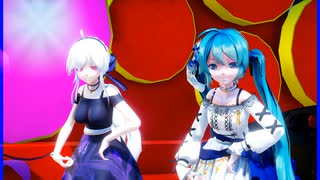 MMD、ハク、ミク、計2人、で、鎖の少女-Ｒｅ-Alive