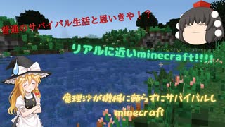 【Minecraft】魔理沙が機械に頼らずにサバイバルしminecraft　part1【ゆっくり実況】