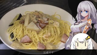 桜エビとベーコンのクリームパスタ