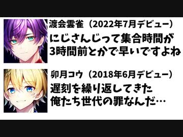 卯月コウ「にじさんじの集合時間が早いのは俺たち世代の罪なんだよ」