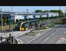 宇都宮LRT試験運行部分テスト走行4月27日希望の丘歩道橋付近