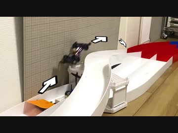 ジャンプしてショートカットするミニ四駆が作りたかった動画