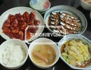 鶏むね肉のケチャップ炒め＆いわしのしょうが煮＆白菜のおひたし