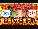 【2ch有益スレ】マジで有意義で充実する休日の過ごし方教えてｗｗｗ【ゆっくり解説】