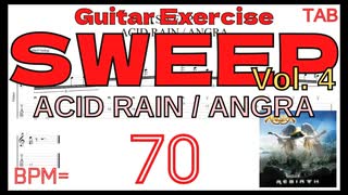 速弾き練習 アングラ キコルーレイロ スウィープピッキング練習 ANGRA / ACID RAIN TAB Kiko Loureiro BPM70【Guitar PICKING】