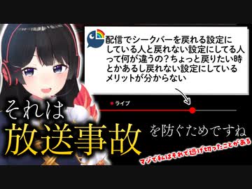 【月ノ美兎】なぜライブ配信でシークバーを途中で戻せる設定にしている配信としていない配信があるのか説明する月ノ美兎【にじさんじ/切り抜き】