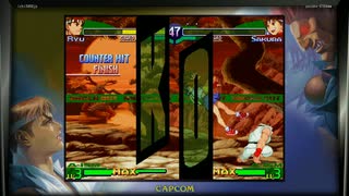 ストリートファイターZERO3　プレイ動画　春日野さくらVS隆(自分)