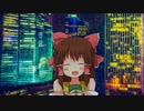 ネオンに輝く雨の夜神社.ape