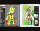 30分くらいで推しの擬人化リーフィアのドット絵を作る
